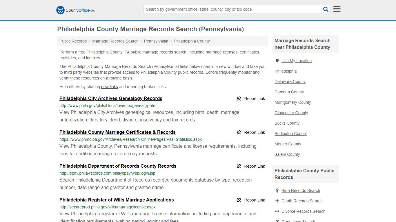 Marriage Records Search - Philadelphia County, PA (Marriage Licenses ...
