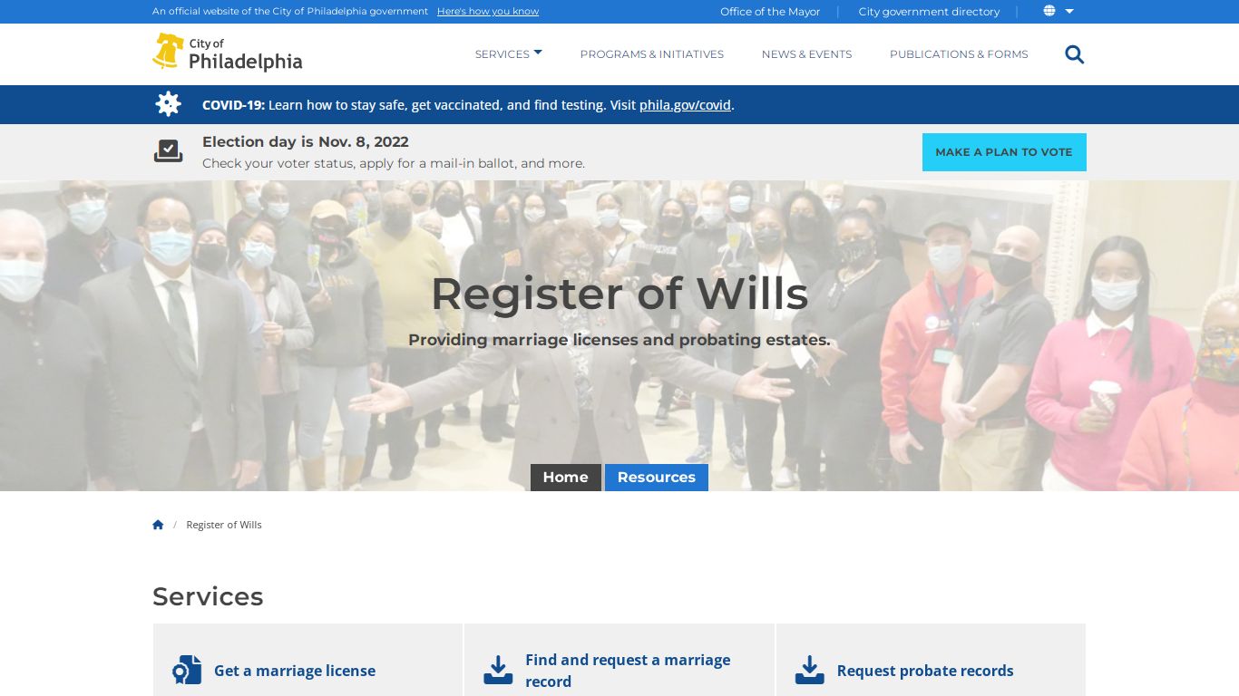 Register of Wills | Homepage | City of Philadelphia